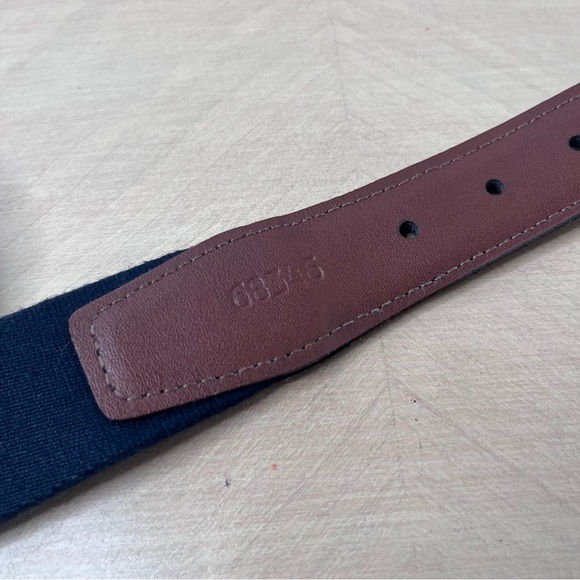 Torino Woven European Ribbed Striped Surcingle Belt Navy/Red Men's Size Medium - Picture 6 of 9